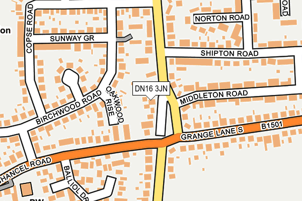 DN16 3JN map - OS OpenMap – Local (Ordnance Survey)