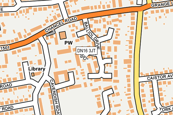 DN16 3JT map - OS OpenMap – Local (Ordnance Survey)