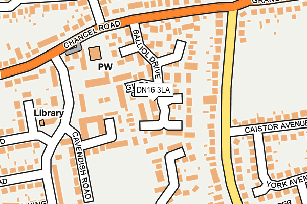 DN16 3LA map - OS OpenMap – Local (Ordnance Survey)