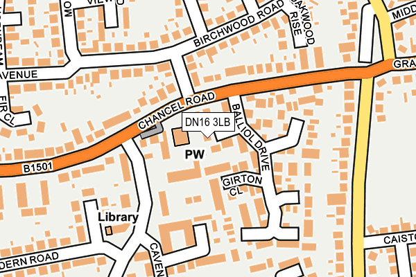 DN16 3LB map - OS OpenMap – Local (Ordnance Survey)