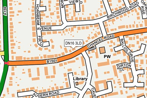 DN16 3LD map - OS OpenMap – Local (Ordnance Survey)