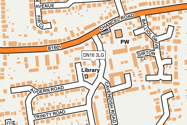 DN16 3LG map - OS OpenMap – Local (Ordnance Survey)