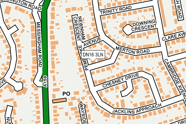 DN16 3LN map - OS OpenMap – Local (Ordnance Survey)
