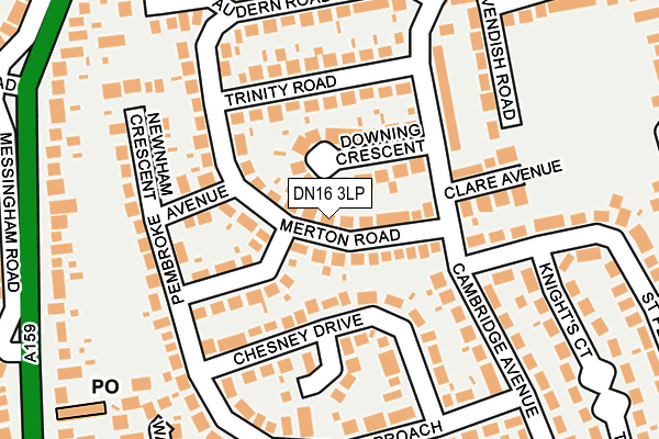 DN16 3LP map - OS OpenMap – Local (Ordnance Survey)