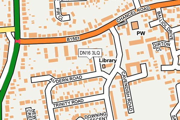 DN16 3LQ map - OS OpenMap – Local (Ordnance Survey)