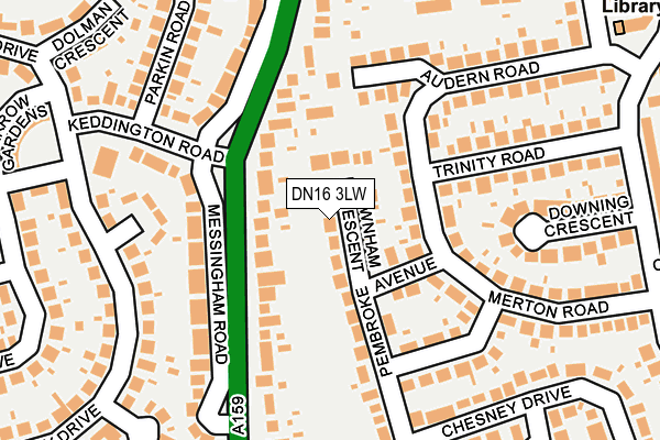 DN16 3LW map - OS OpenMap – Local (Ordnance Survey)