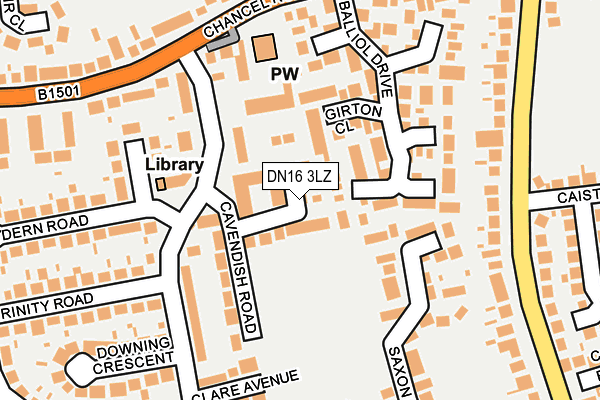 DN16 3LZ map - OS OpenMap – Local (Ordnance Survey)