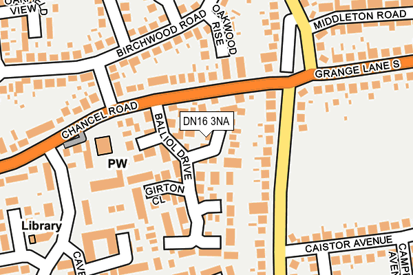 DN16 3NA map - OS OpenMap – Local (Ordnance Survey)