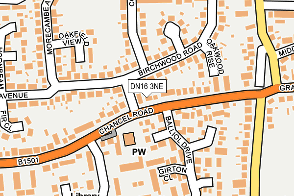 DN16 3NE map - OS OpenMap – Local (Ordnance Survey)