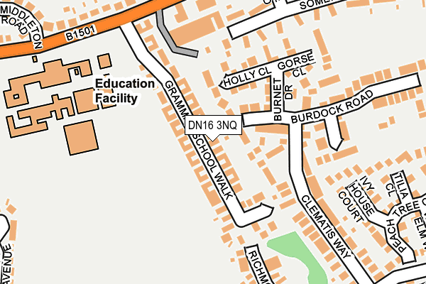 DN16 3NQ map - OS OpenMap – Local (Ordnance Survey)