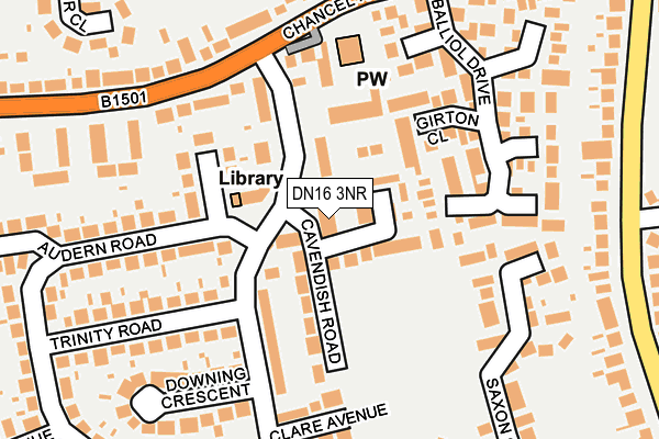 DN16 3NR map - OS OpenMap – Local (Ordnance Survey)
