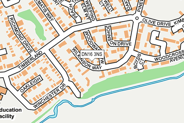DN16 3NS map - OS OpenMap – Local (Ordnance Survey)