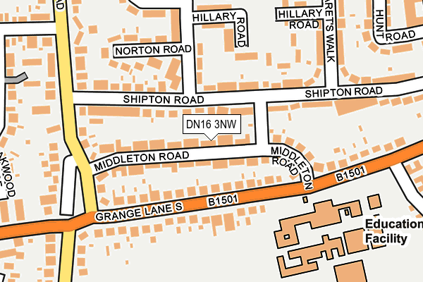 DN16 3NW map - OS OpenMap – Local (Ordnance Survey)