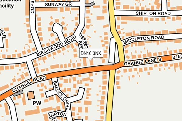 DN16 3NX map - OS OpenMap – Local (Ordnance Survey)