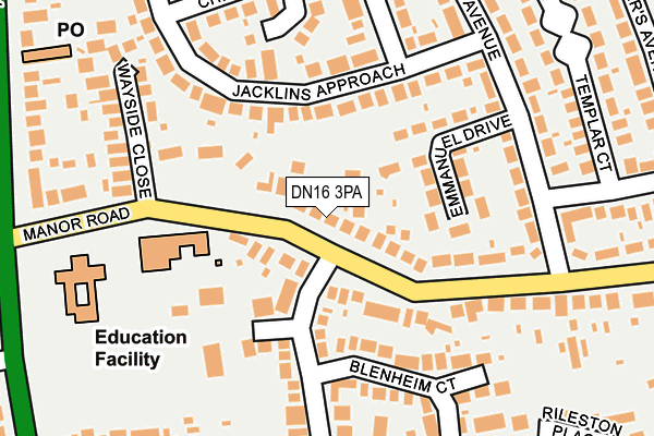 DN16 3PA map - OS OpenMap – Local (Ordnance Survey)