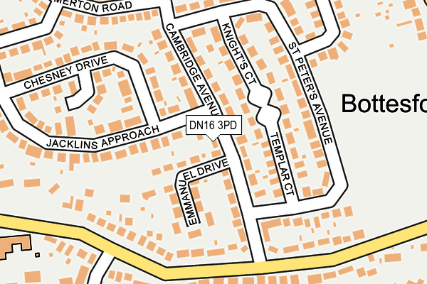 DN16 3PD map - OS OpenMap – Local (Ordnance Survey)