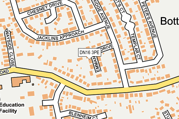 DN16 3PE map - OS OpenMap – Local (Ordnance Survey)