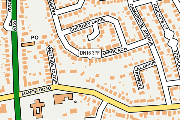 DN16 3PF map - OS OpenMap – Local (Ordnance Survey)
