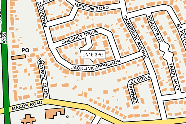 DN16 3PG map - OS OpenMap – Local (Ordnance Survey)