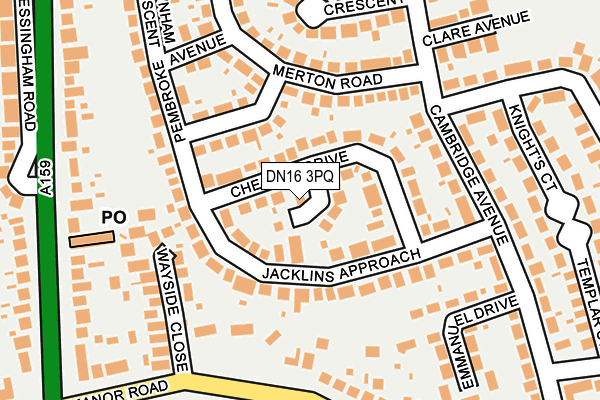 DN16 3PQ map - OS OpenMap – Local (Ordnance Survey)