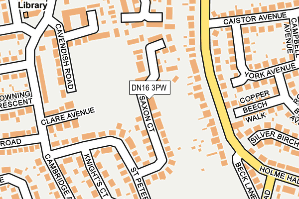 DN16 3PW map - OS OpenMap – Local (Ordnance Survey)