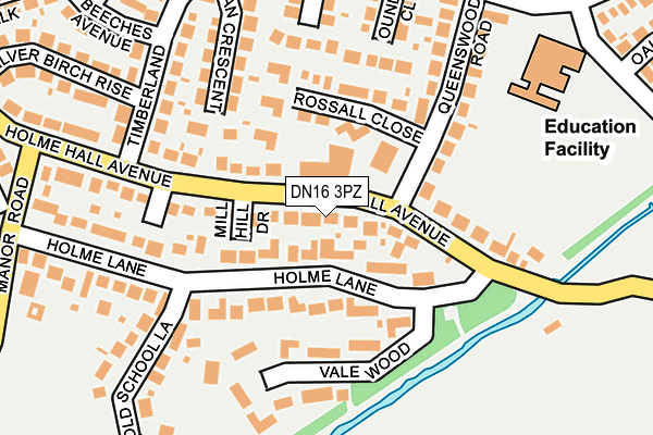 DN16 3PZ map - OS OpenMap – Local (Ordnance Survey)