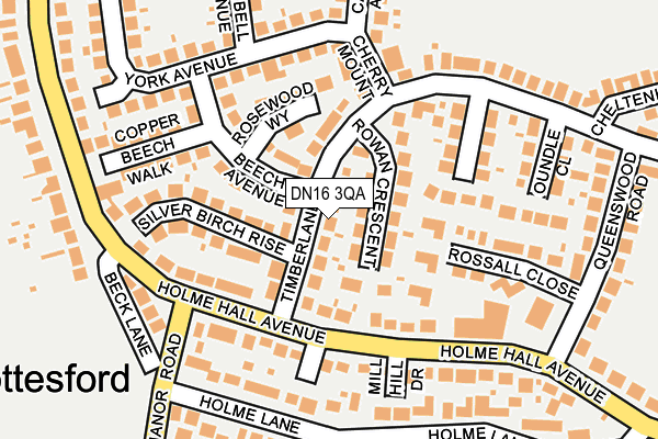 DN16 3QA map - OS OpenMap – Local (Ordnance Survey)