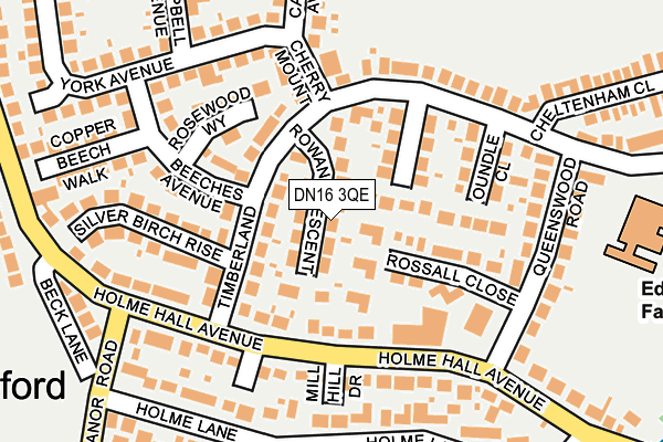 DN16 3QE map - OS OpenMap – Local (Ordnance Survey)