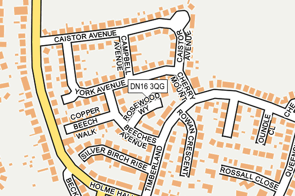 DN16 3QG map - OS OpenMap – Local (Ordnance Survey)