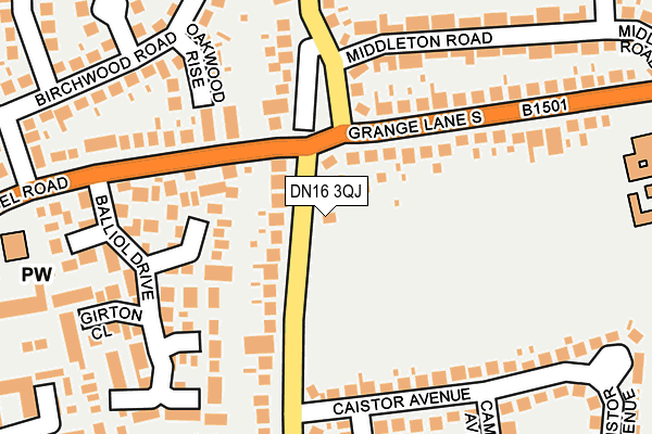 DN16 3QJ map - OS OpenMap – Local (Ordnance Survey)