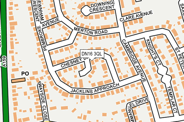 DN16 3QL map - OS OpenMap – Local (Ordnance Survey)