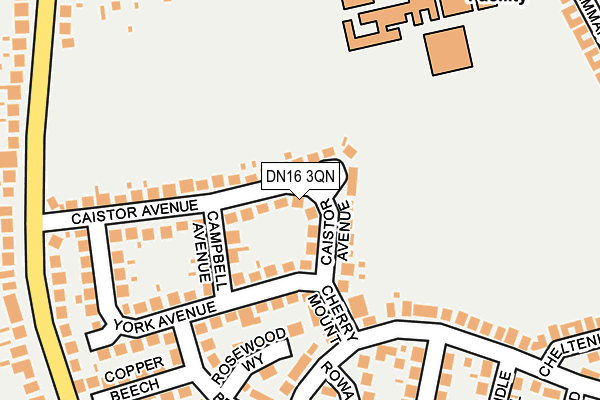 DN16 3QN map - OS OpenMap – Local (Ordnance Survey)