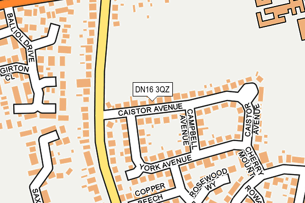 DN16 3QZ map - OS OpenMap – Local (Ordnance Survey)