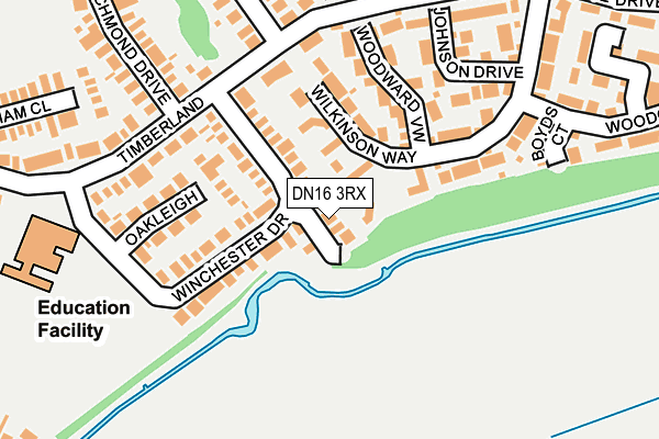 DN16 3RX map - OS OpenMap – Local (Ordnance Survey)