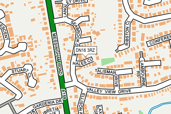 DN16 3RZ map - OS OpenMap – Local (Ordnance Survey)