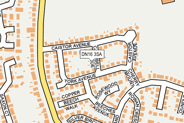 DN16 3SA map - OS OpenMap – Local (Ordnance Survey)
