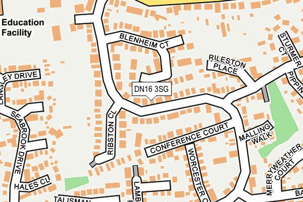DN16 3SG map - OS OpenMap – Local (Ordnance Survey)