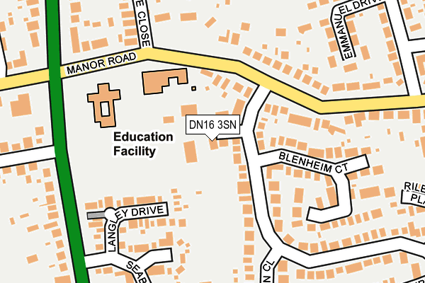 DN16 3SN map - OS OpenMap – Local (Ordnance Survey)
