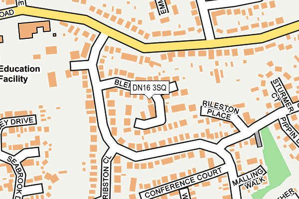 DN16 3SQ map - OS OpenMap – Local (Ordnance Survey)