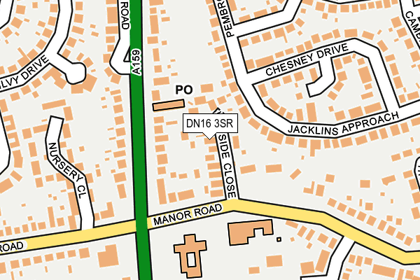 DN16 3SR map - OS OpenMap – Local (Ordnance Survey)
