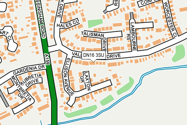 DN16 3SU map - OS OpenMap – Local (Ordnance Survey)
