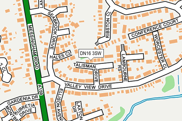 DN16 3SW map - OS OpenMap – Local (Ordnance Survey)