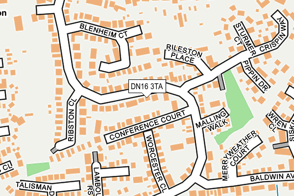 DN16 3TA map - OS OpenMap – Local (Ordnance Survey)