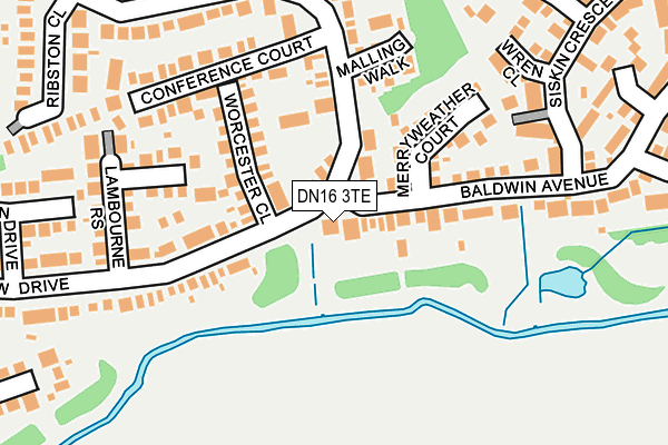 DN16 3TE map - OS OpenMap – Local (Ordnance Survey)
