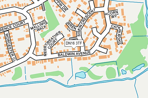 DN16 3TF map - OS OpenMap – Local (Ordnance Survey)