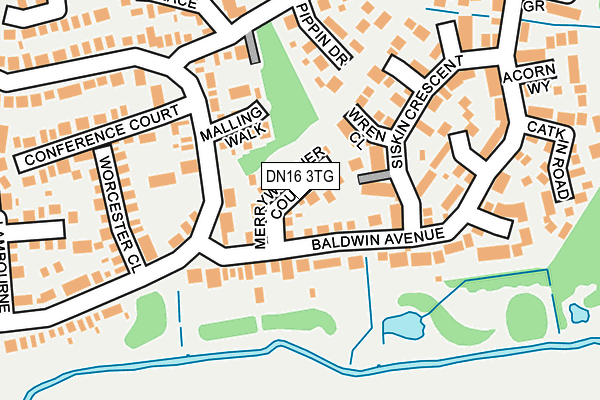DN16 3TG map - OS OpenMap – Local (Ordnance Survey)