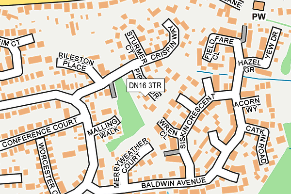 DN16 3TR map - OS OpenMap – Local (Ordnance Survey)