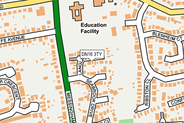 DN16 3TY map - OS OpenMap – Local (Ordnance Survey)