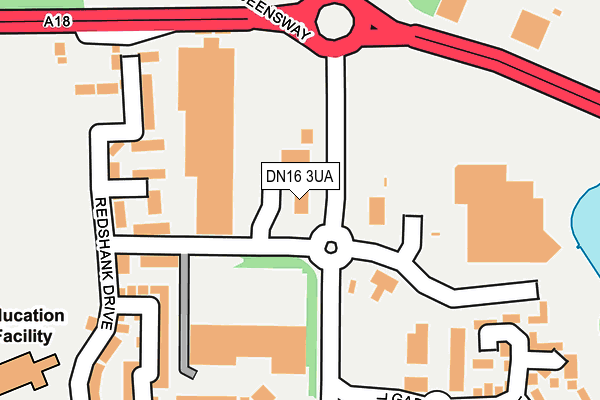 DN16 3UA map - OS OpenMap – Local (Ordnance Survey)