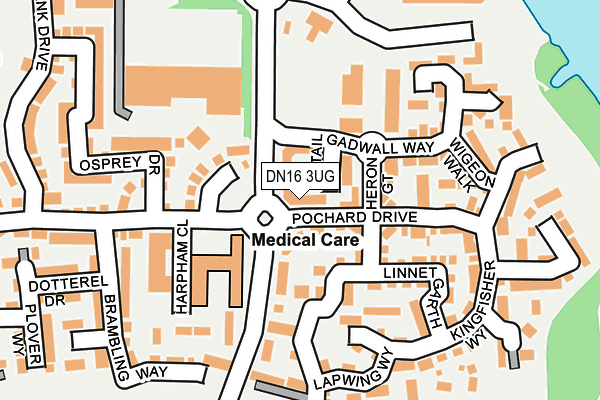 DN16 3UG map - OS OpenMap – Local (Ordnance Survey)